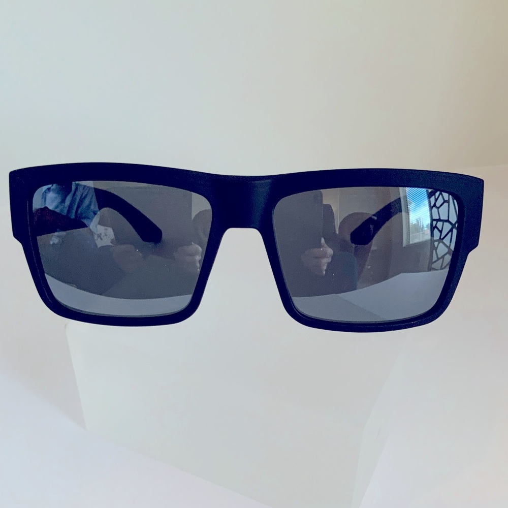 Spy Cyrus Sosi Matte Black Mirrored Sunglass NWT